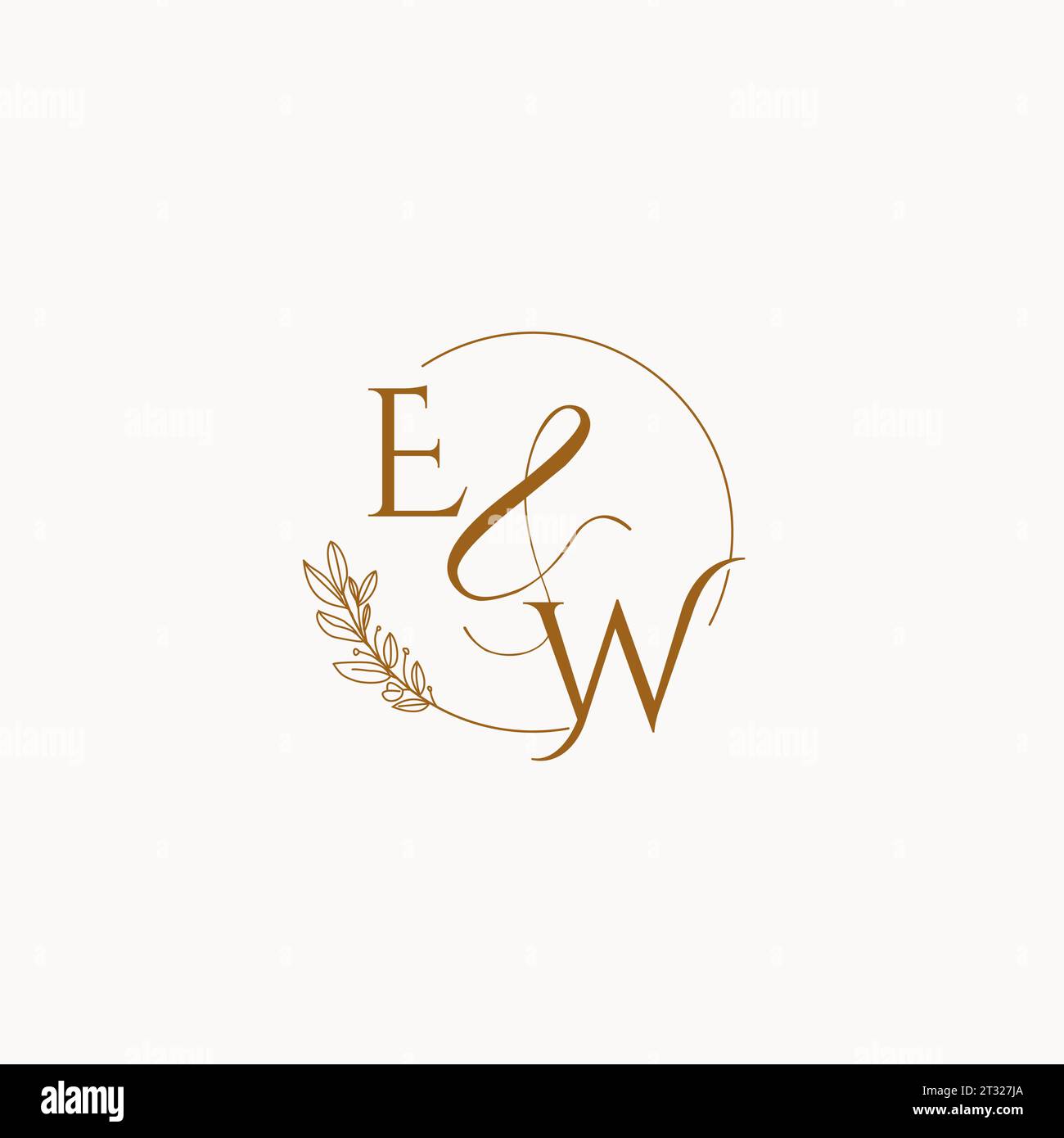 EW initial wedding monogram logo design ideas Stock Vector