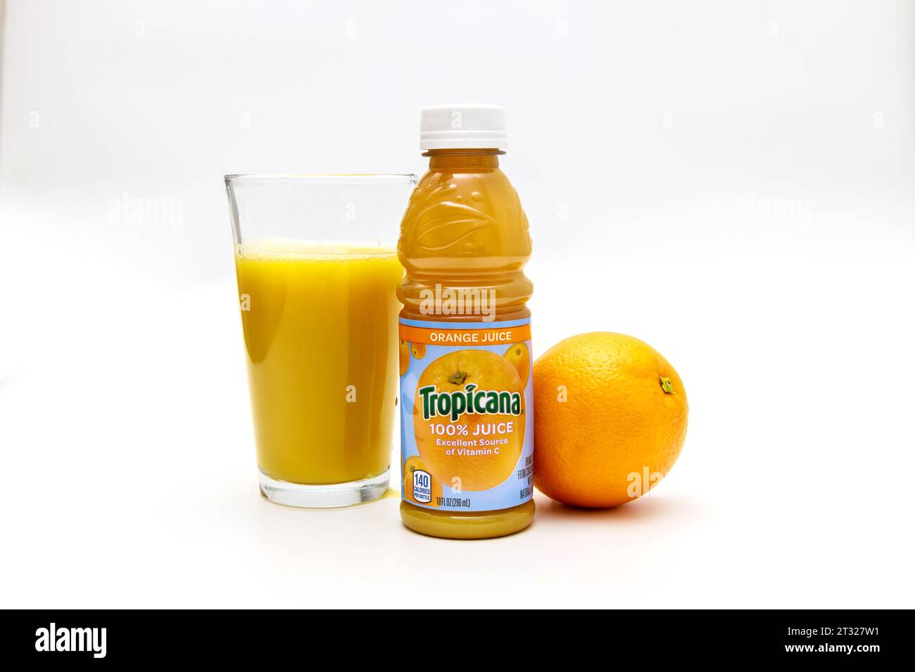 Tropicana fruit juice made from ripe oranges Stock Photo Alamy
