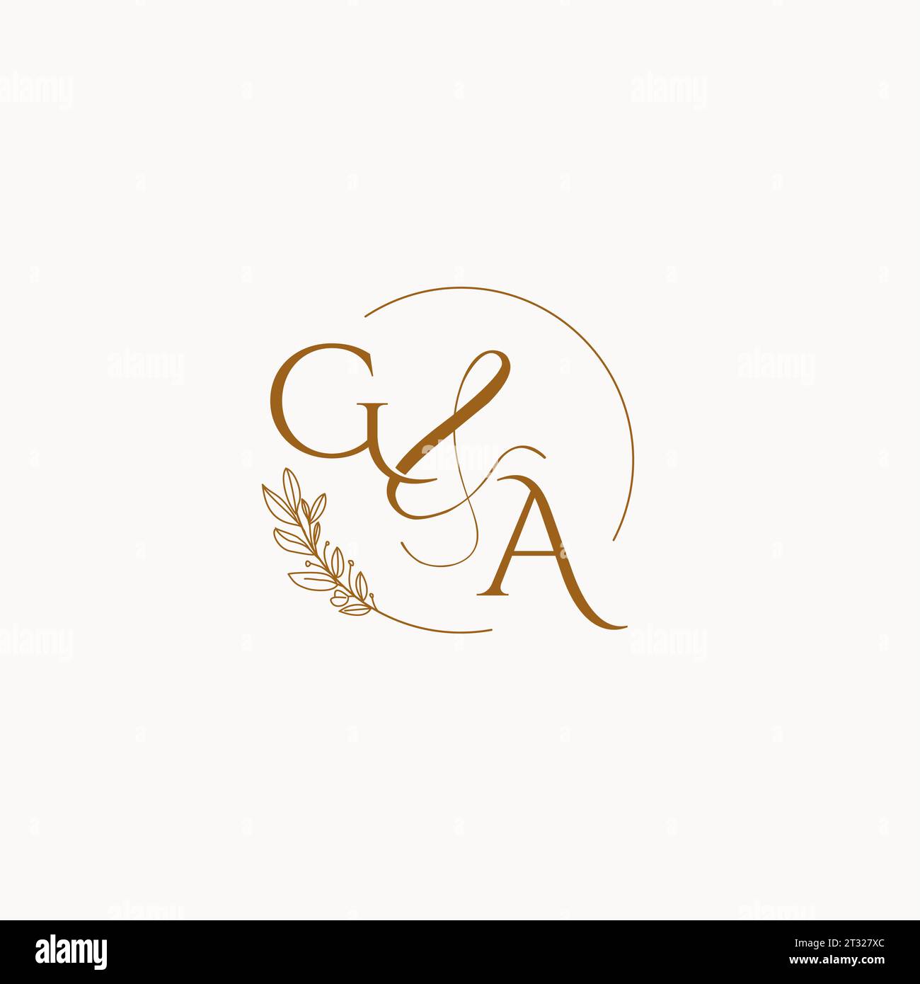 GA initial wedding monogram logo design ideas Stock Vector