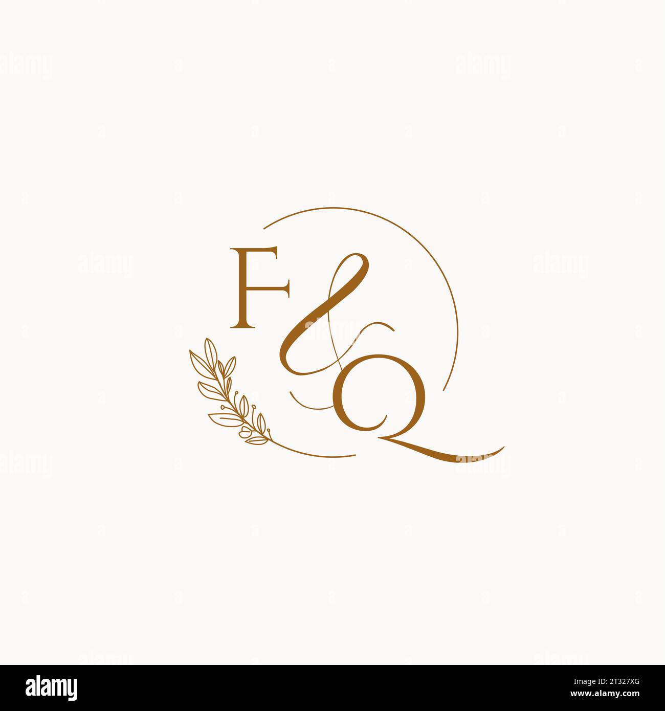 FQ initial wedding monogram logo design ideas Stock Vector