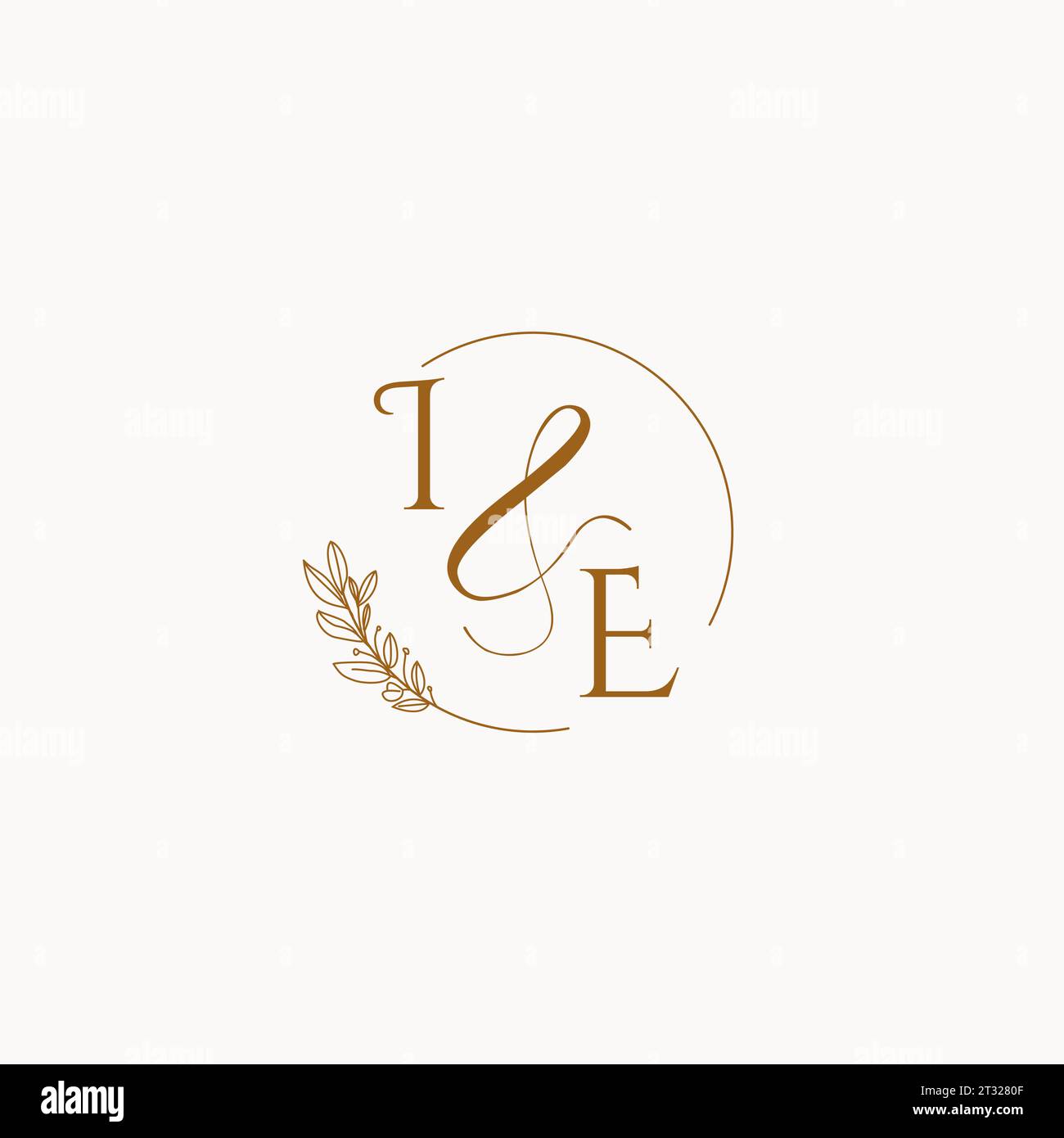 IE initial wedding monogram logo design ideas Stock Vector