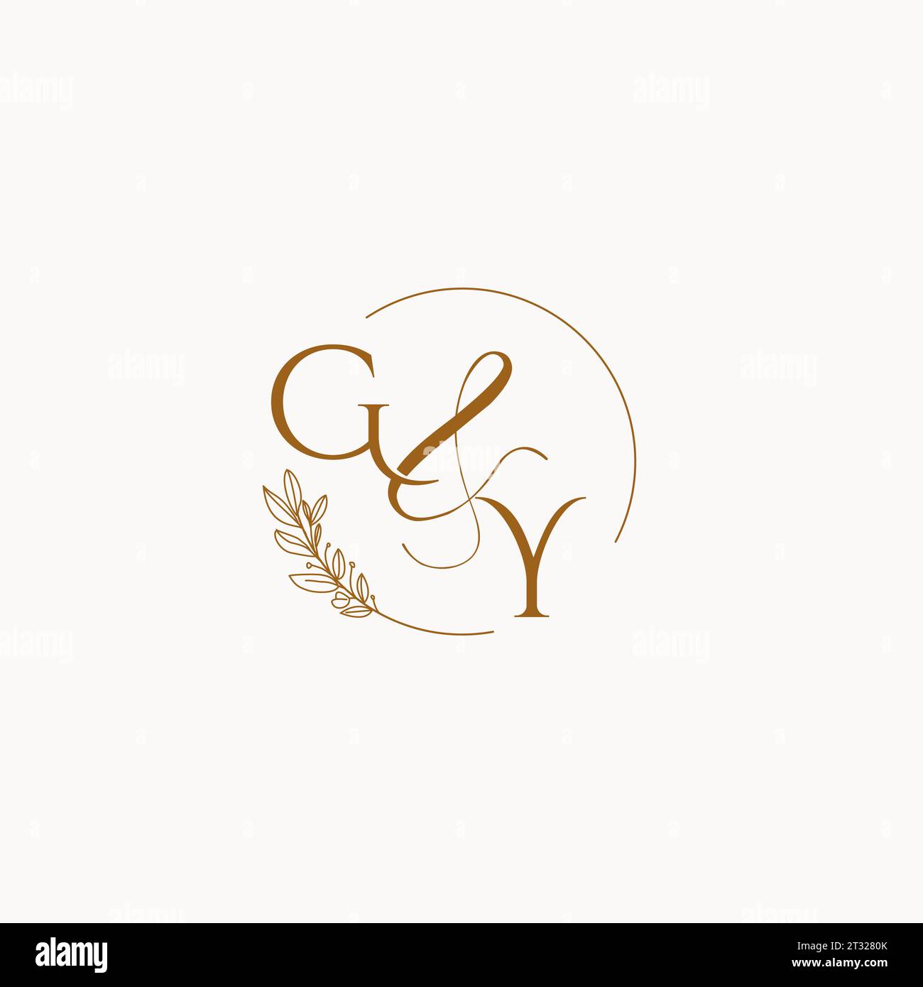 GY initial wedding monogram logo design ideas Stock Vector
