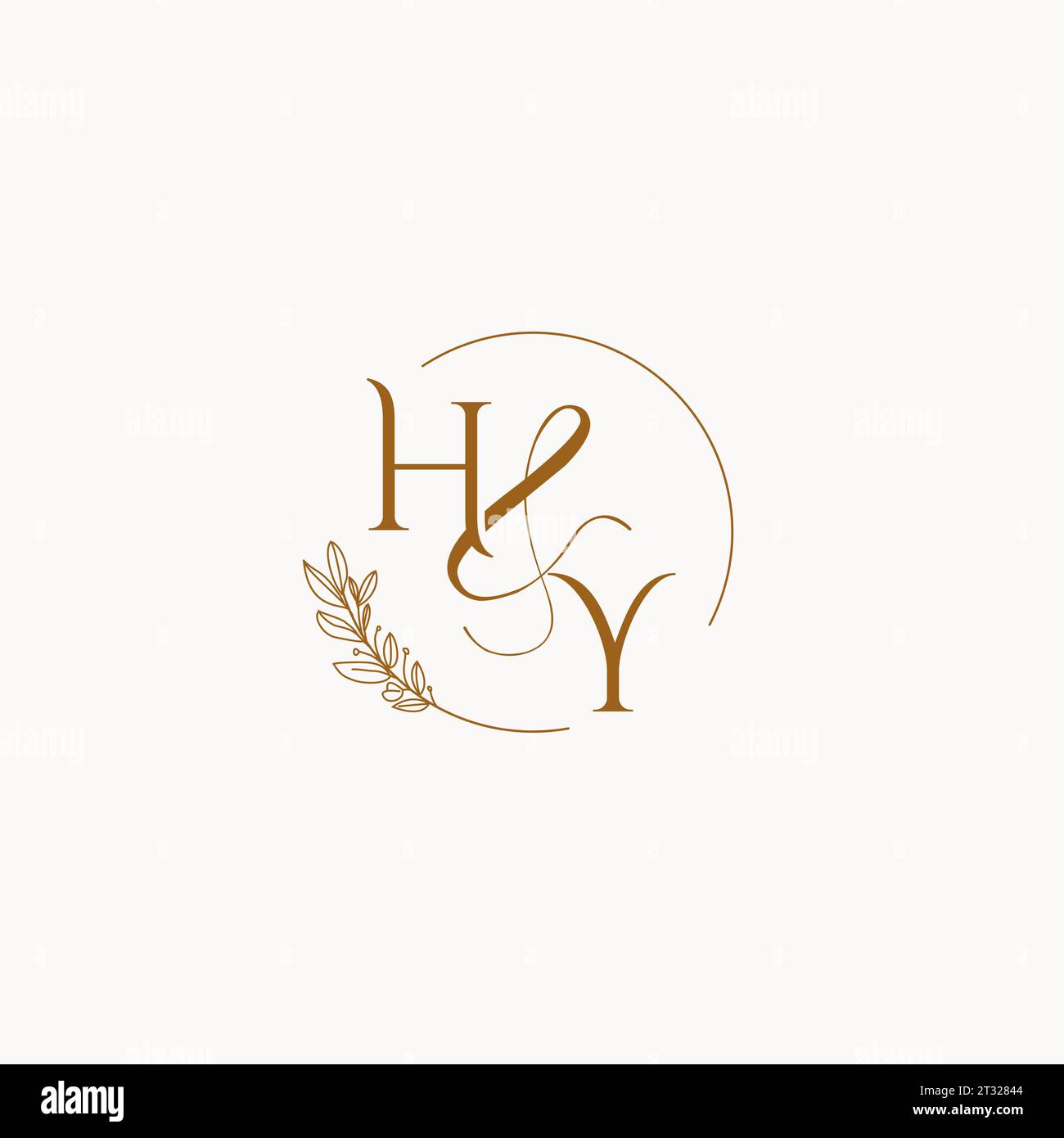 HY initial wedding monogram logo design ideas Stock Vector