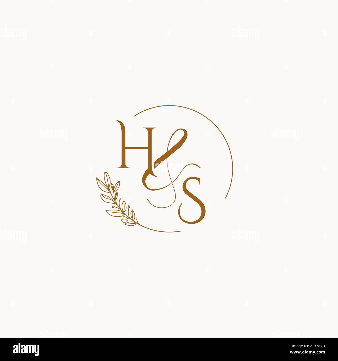 HS initial wedding monogram logo design ideas Stock Vector