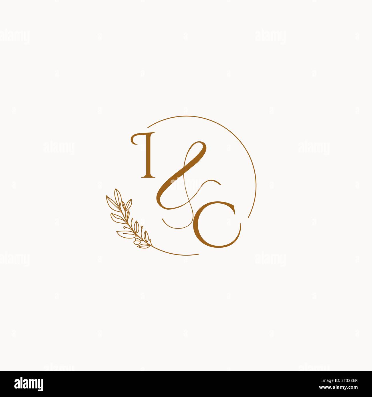 IC initial wedding monogram logo design ideas Stock Vector