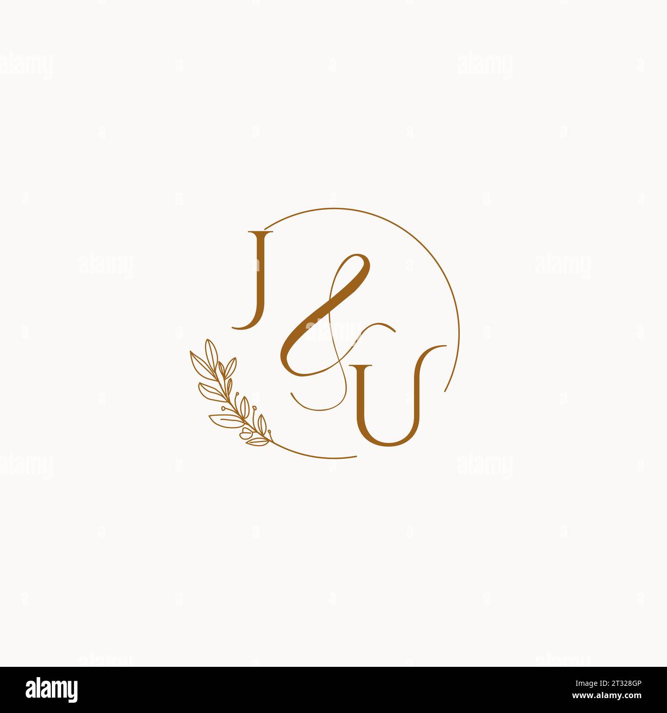 JU initial wedding monogram logo design ideas Stock Vector