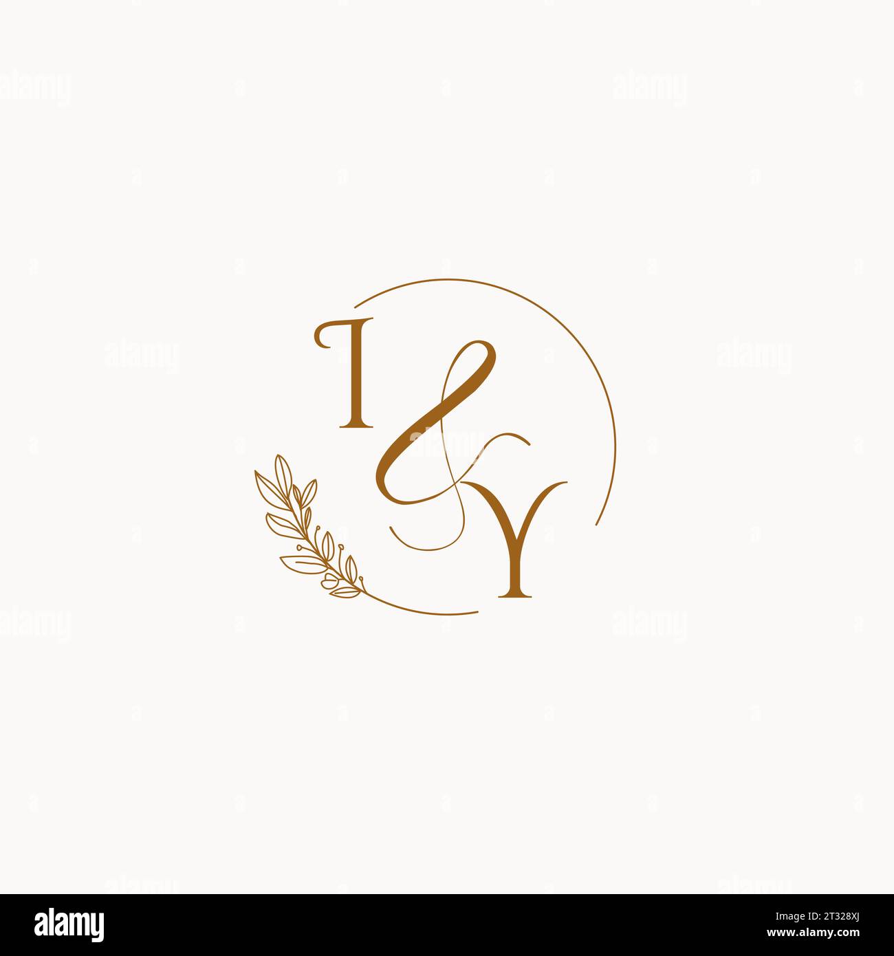 IY initial wedding monogram logo design ideas Stock Vector