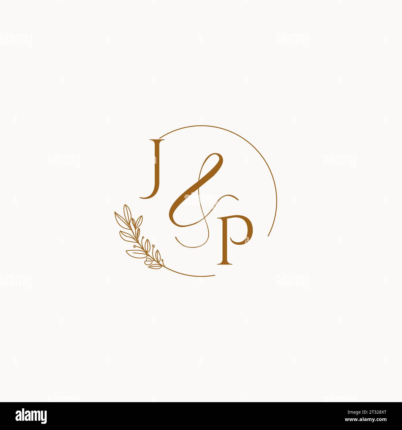 JP initial wedding monogram logo design ideas Stock Vector