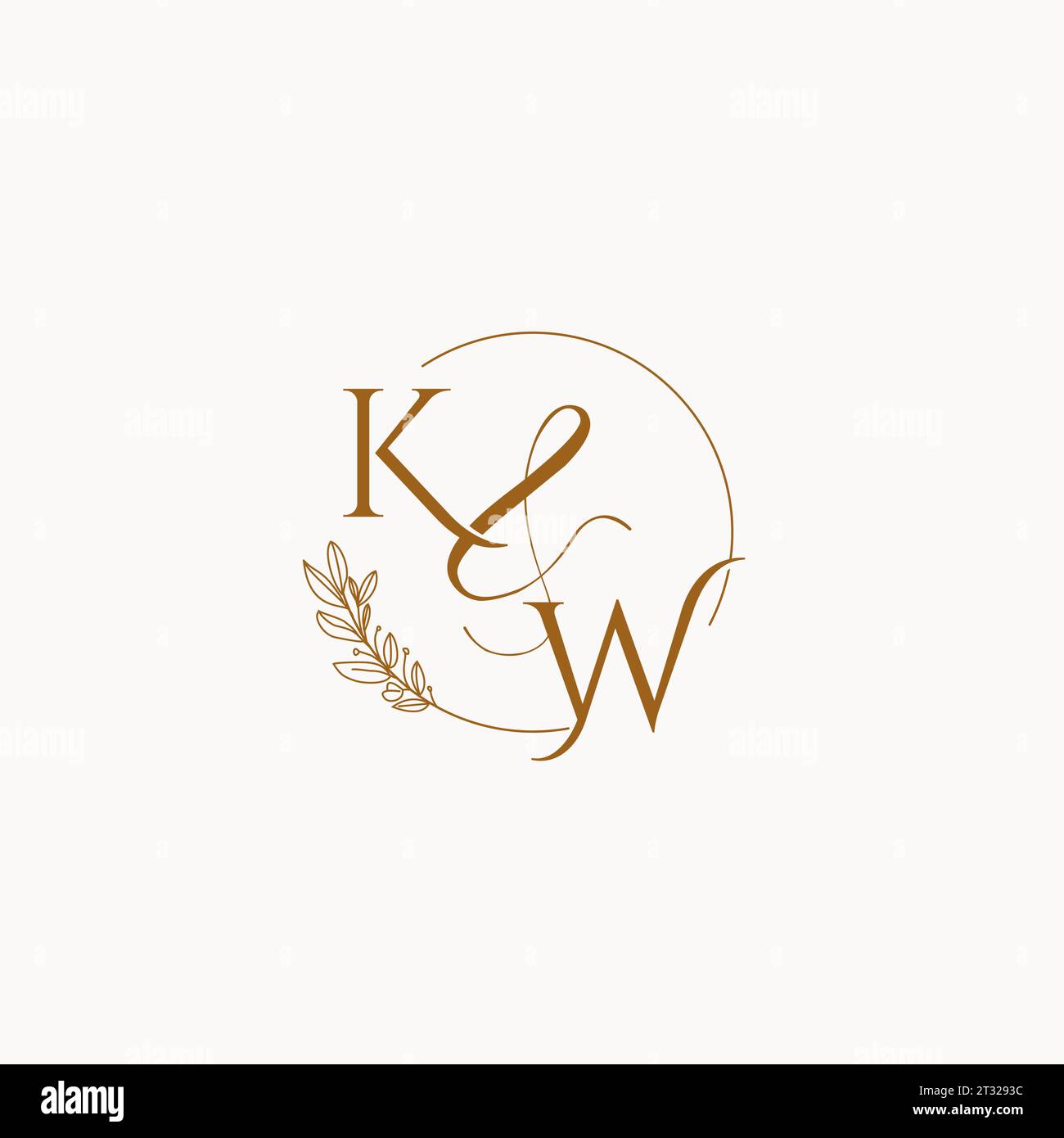 KW initial wedding monogram logo design ideas Stock Vector