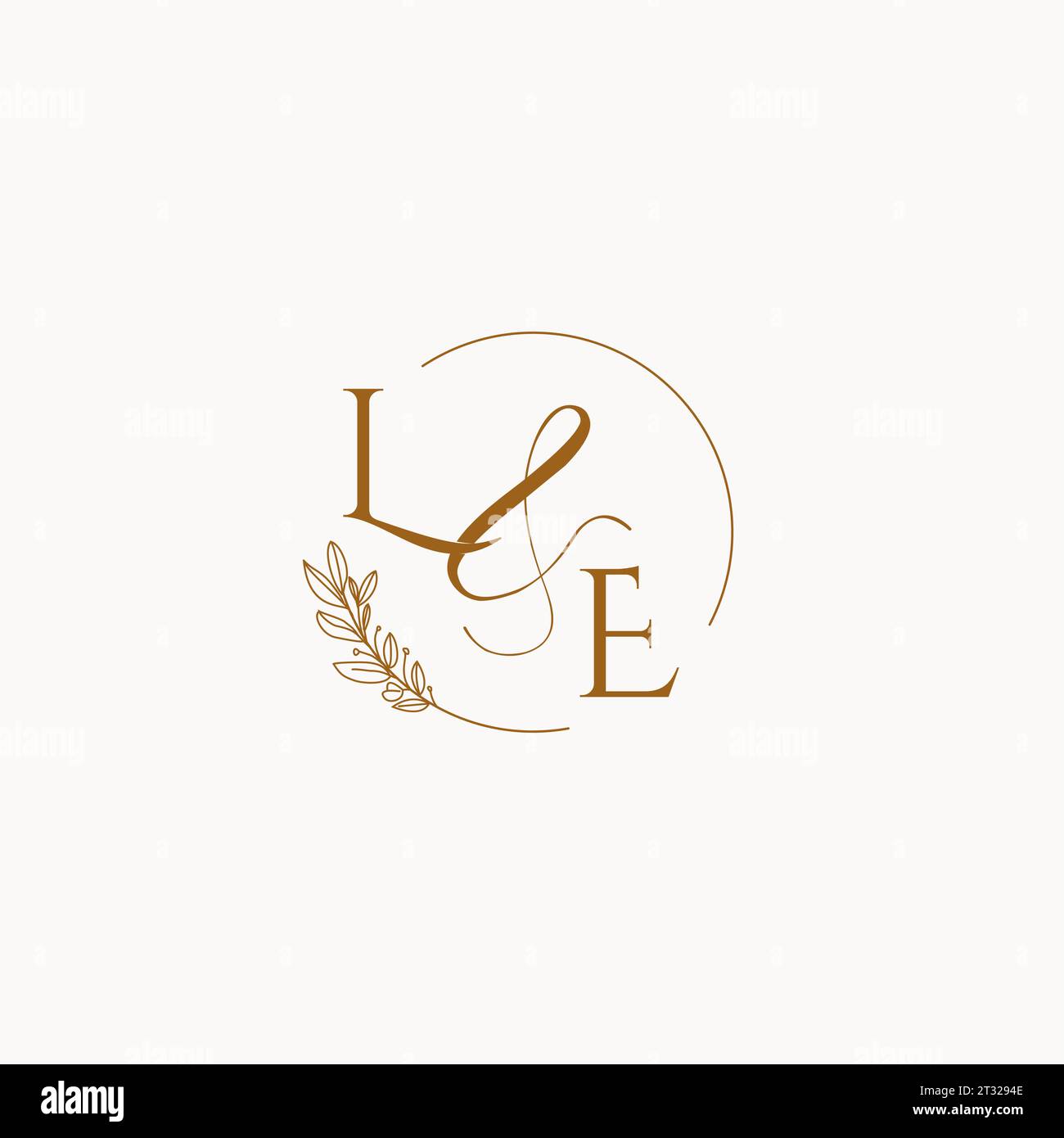 LE initial wedding monogram logo design ideas Stock Vector