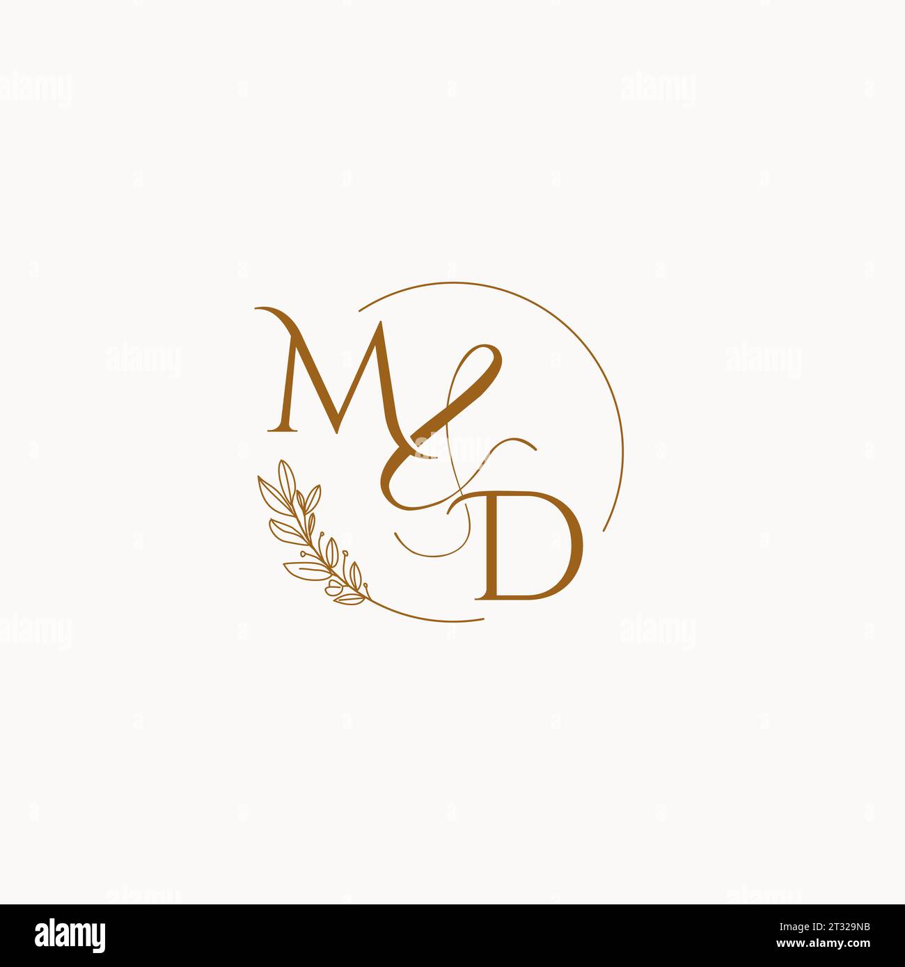 MD initial wedding monogram logo design ideas Stock Vector