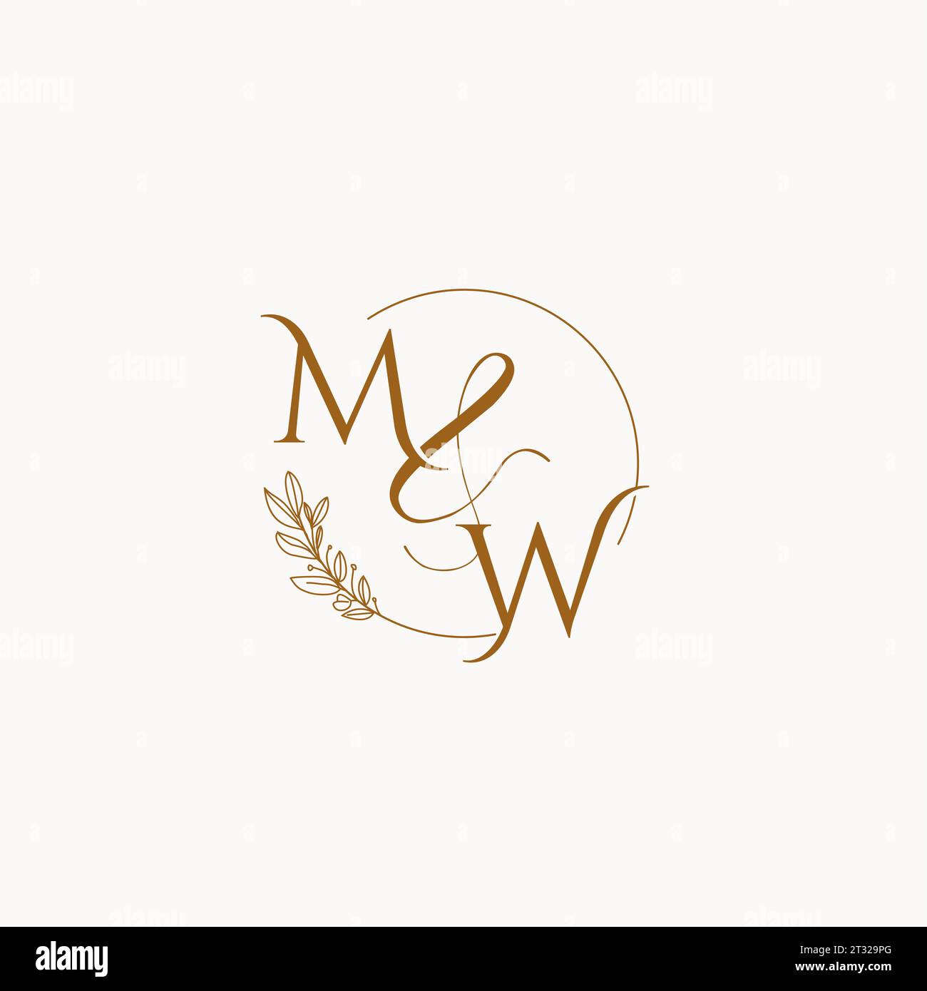 MW initial wedding monogram logo design ideas Stock Vector