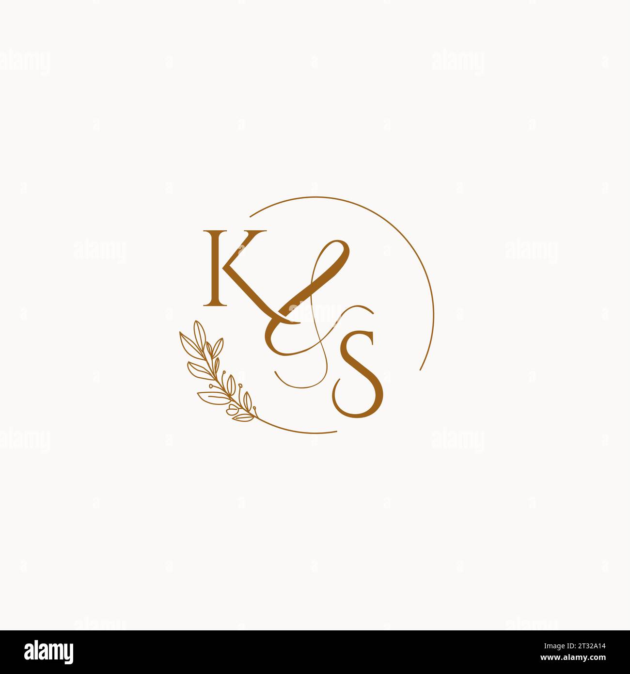 KS initial wedding monogram logo design ideas Stock Vector