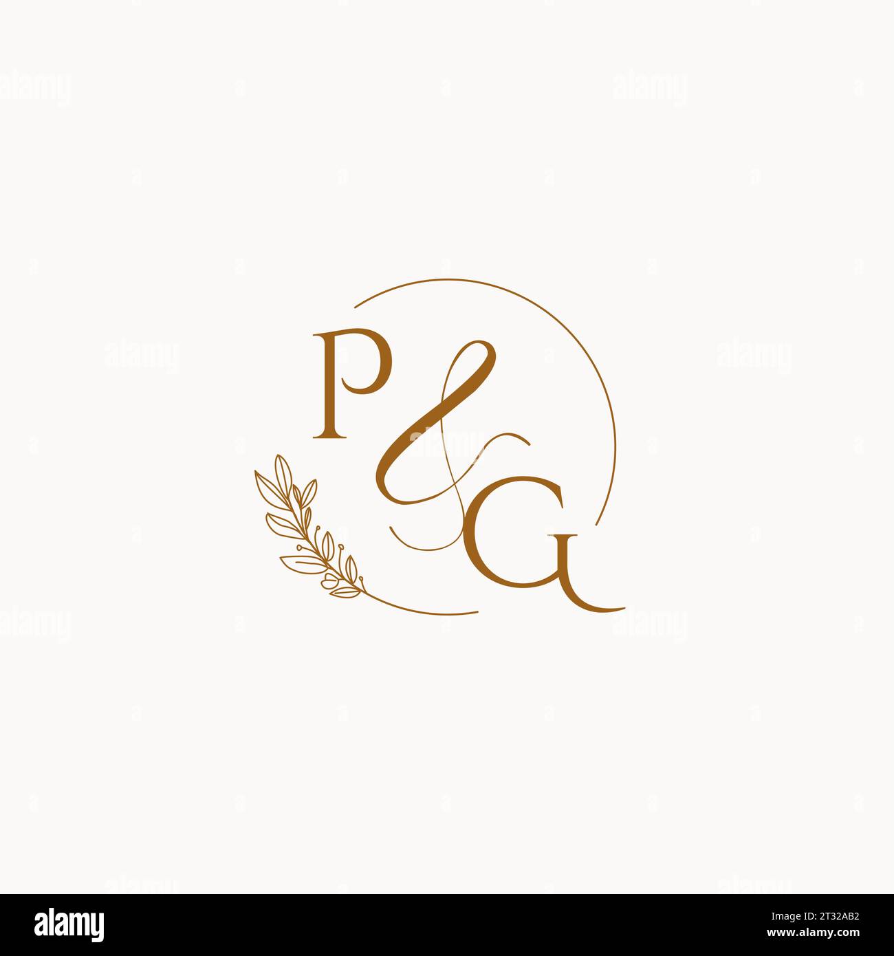 PG initial wedding monogram logo design ideas Stock Vector