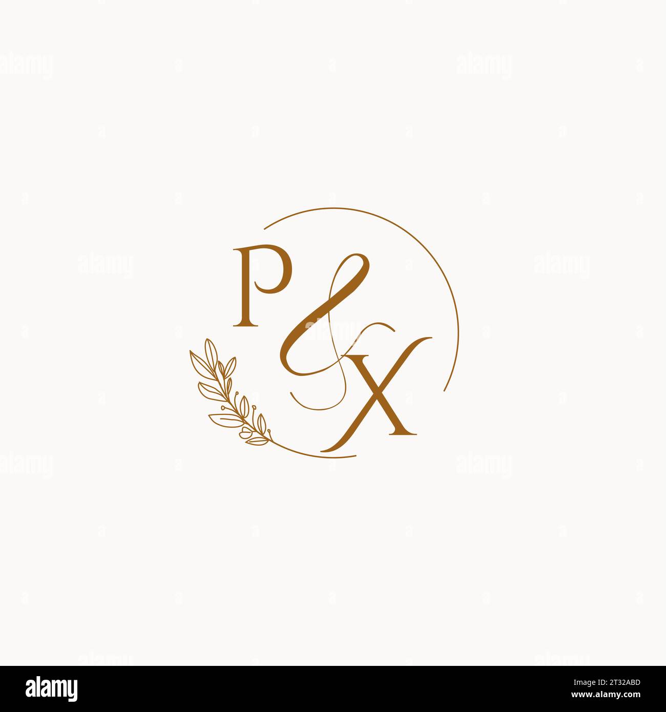 PX initial wedding monogram logo design ideas Stock Vector