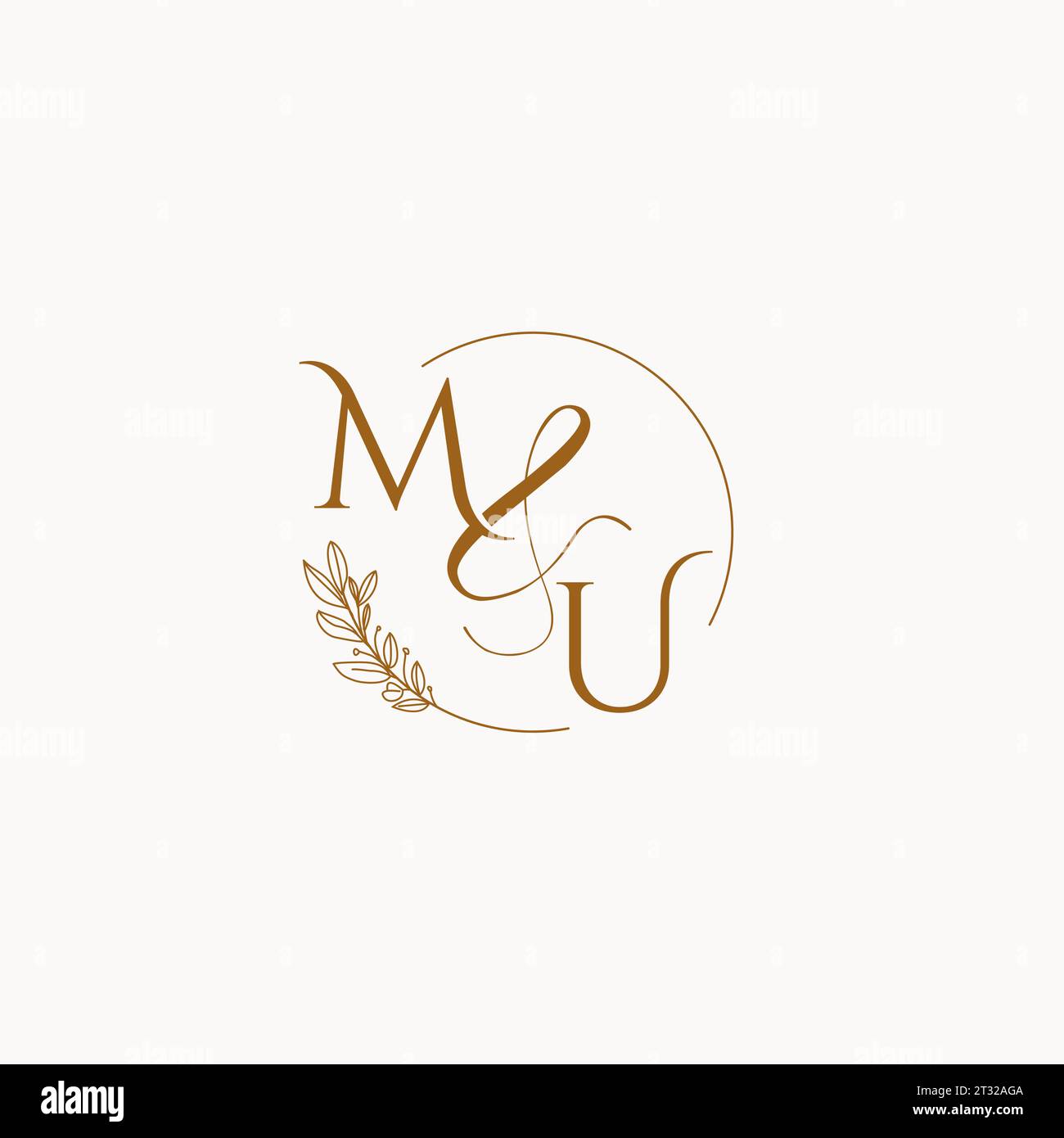 MU initial wedding monogram logo design ideas Stock Vector