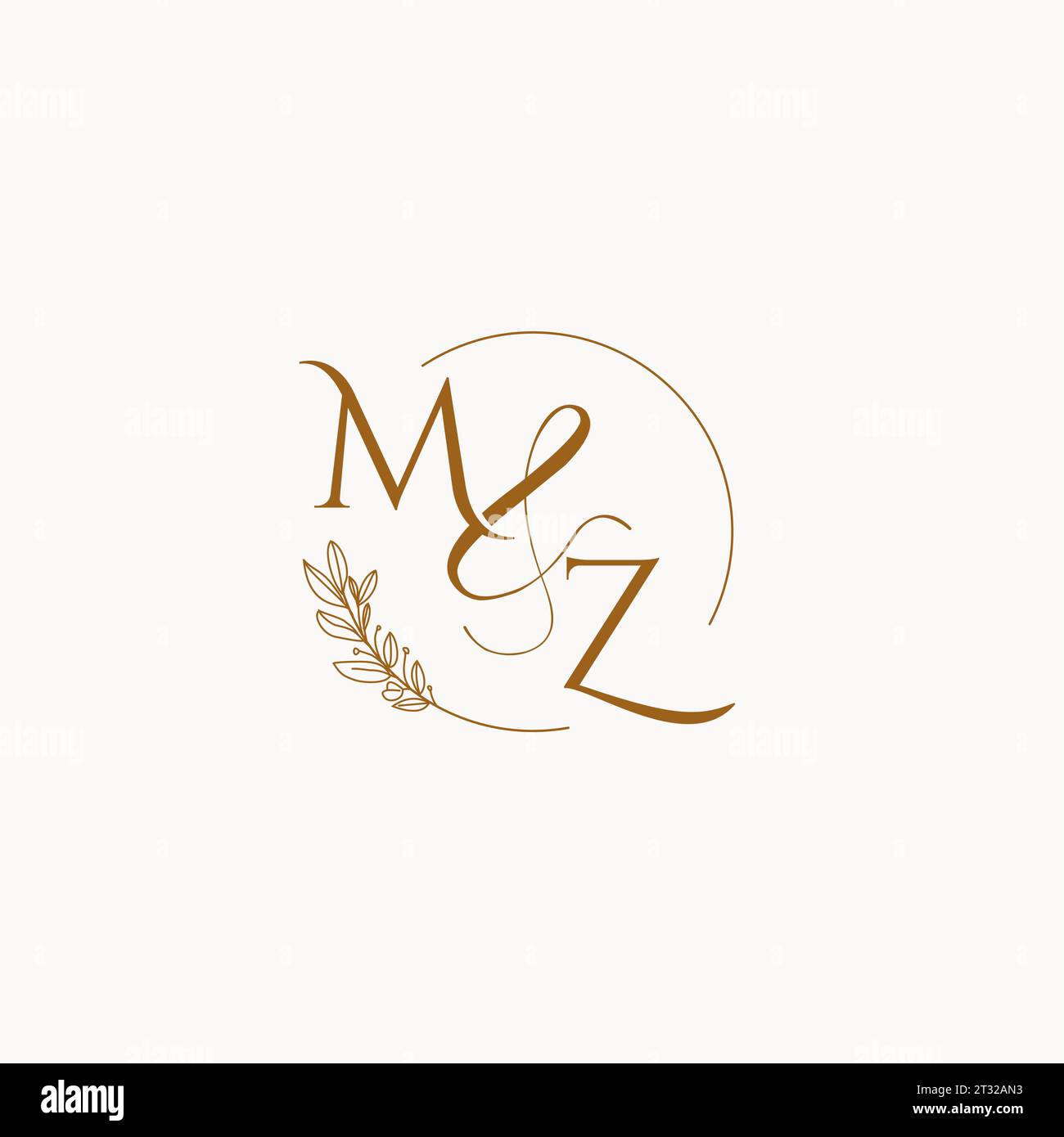 MZ initial wedding monogram logo design ideas Stock Vector Image & Art ...
