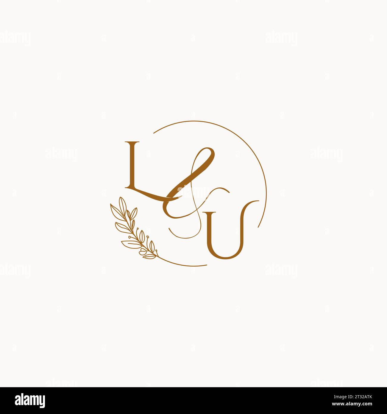 LU initial wedding monogram logo design ideas Stock Vector