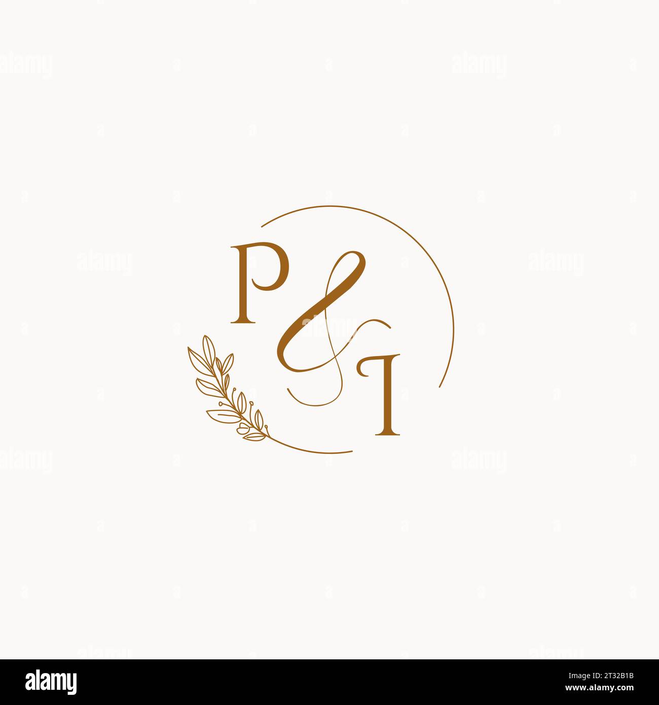 PI initial wedding monogram logo design ideas Stock Vector