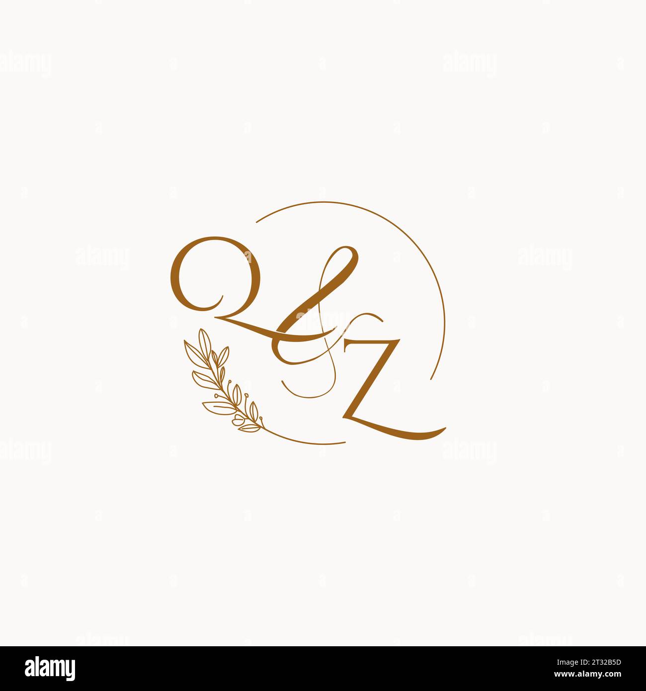 QZ initial wedding monogram logo design ideas Stock Vector