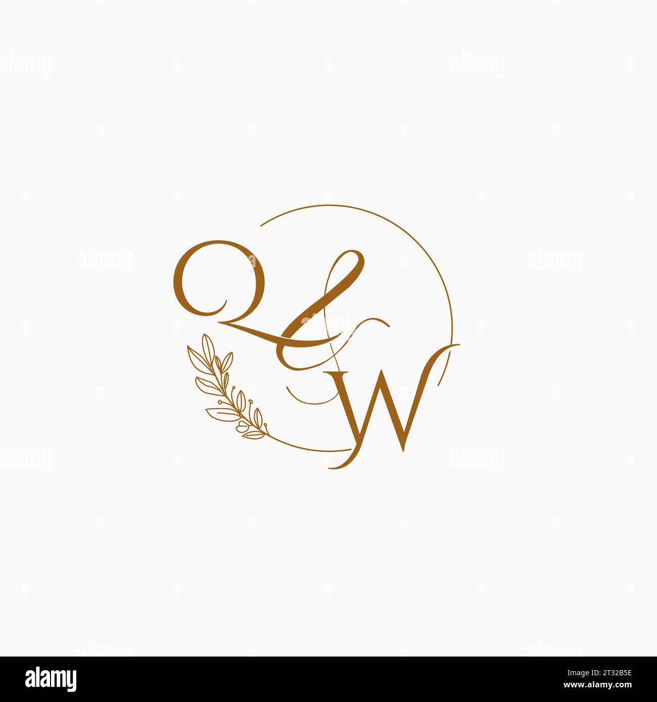 QW initial wedding monogram logo design ideas Stock Vector