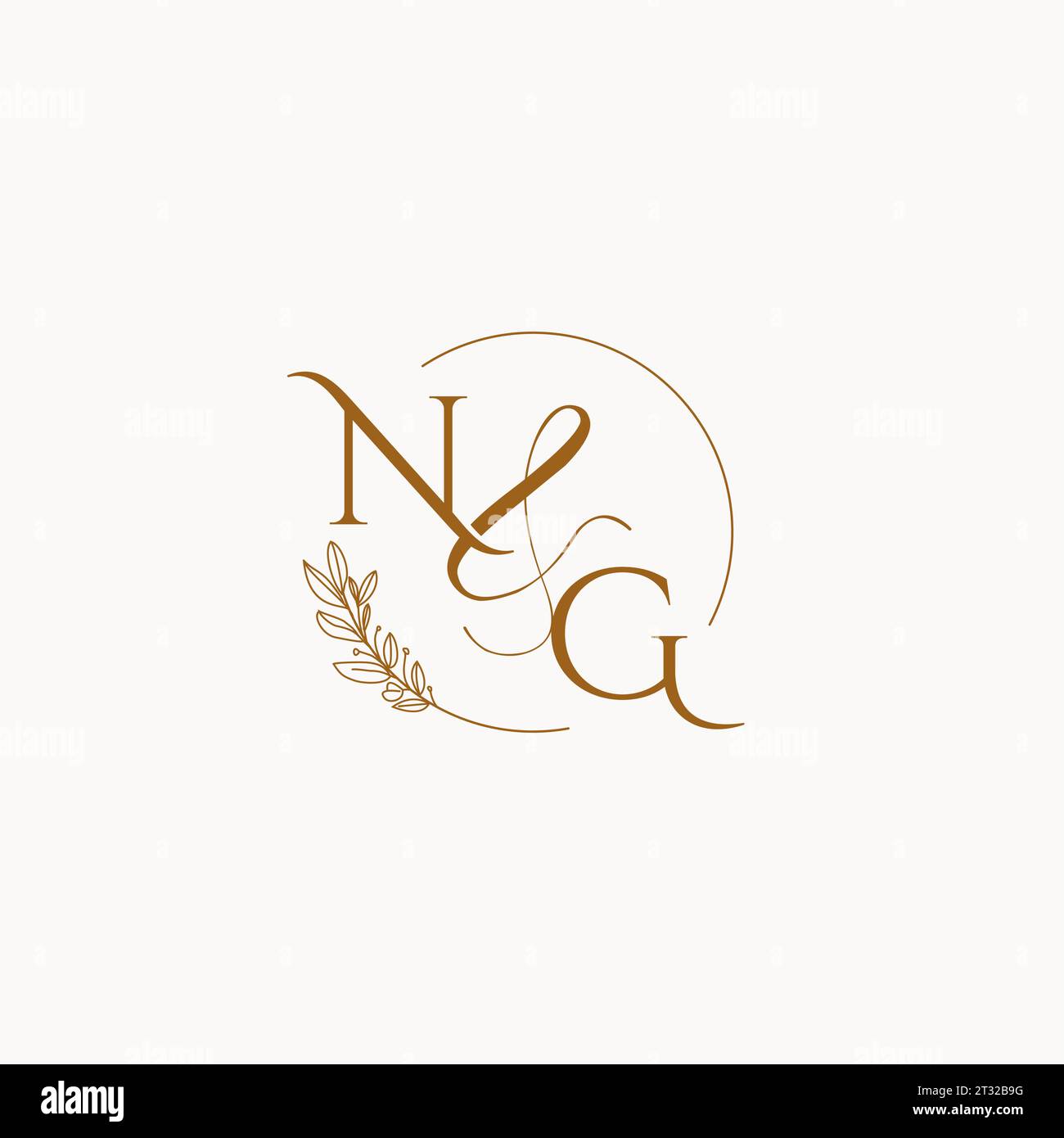 NG initial wedding monogram logo design ideas Stock Vector