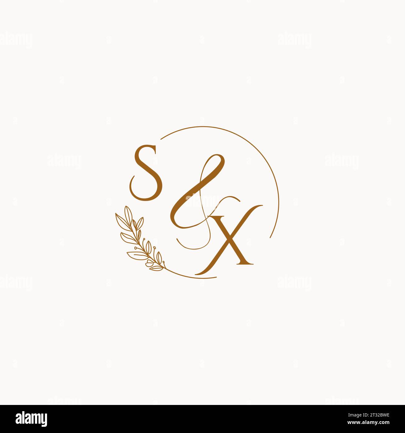SX initial wedding monogram logo design ideas Stock Vector