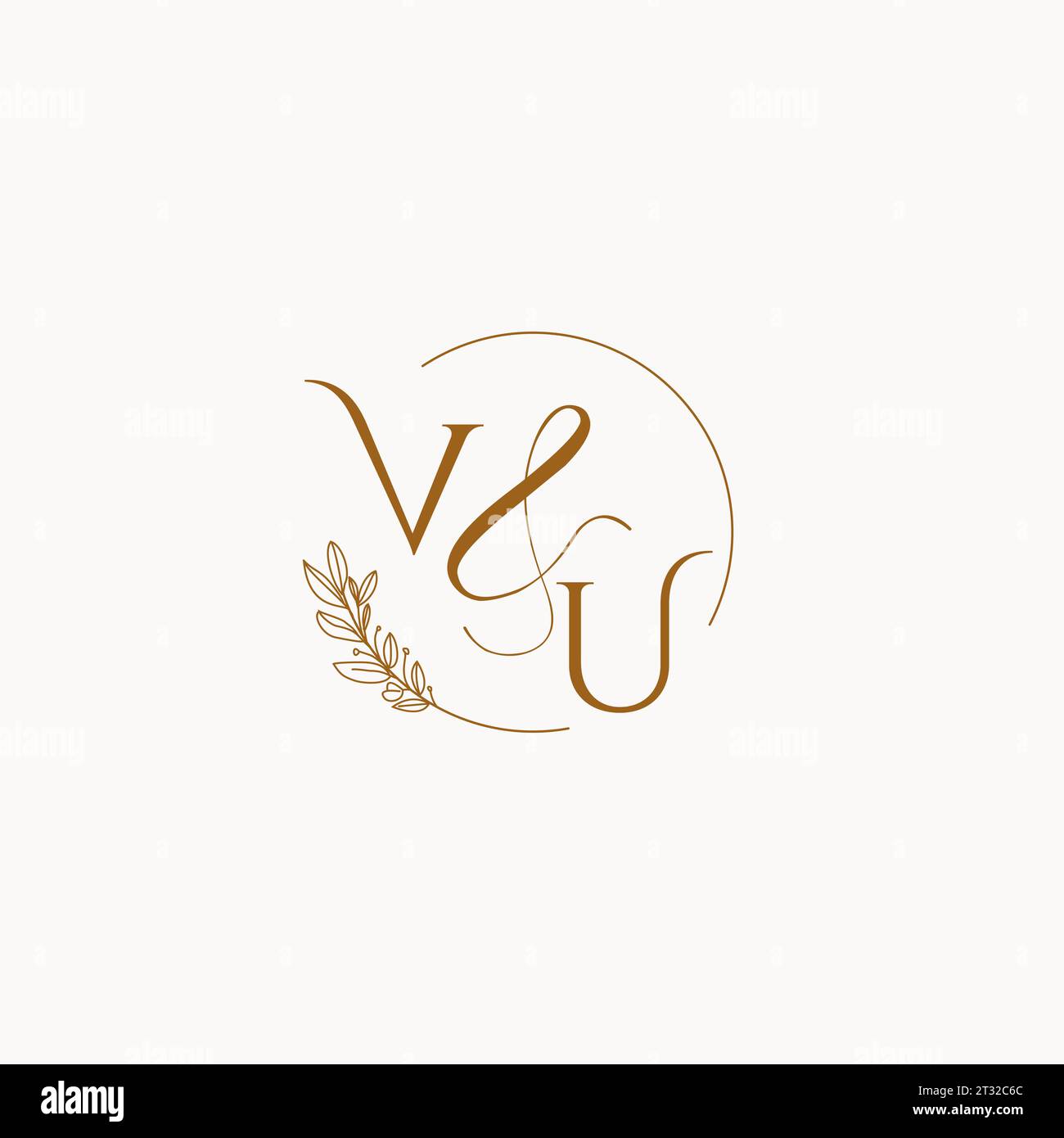 VU initial wedding monogram logo design ideas Stock Vector