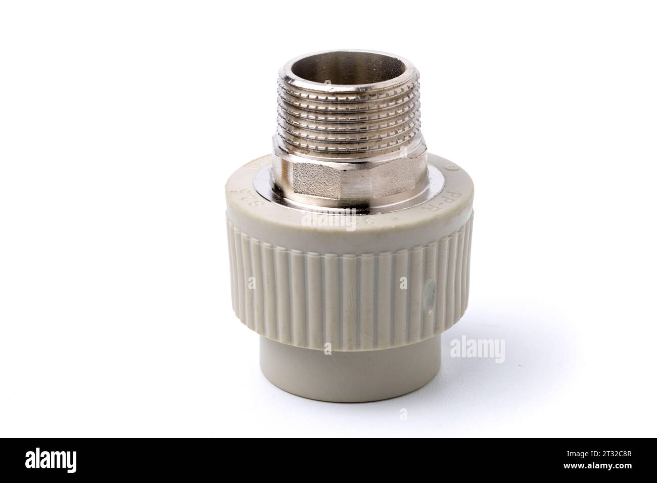 Polypropylene couplings for welding pipes on white Stock Photo Alamy