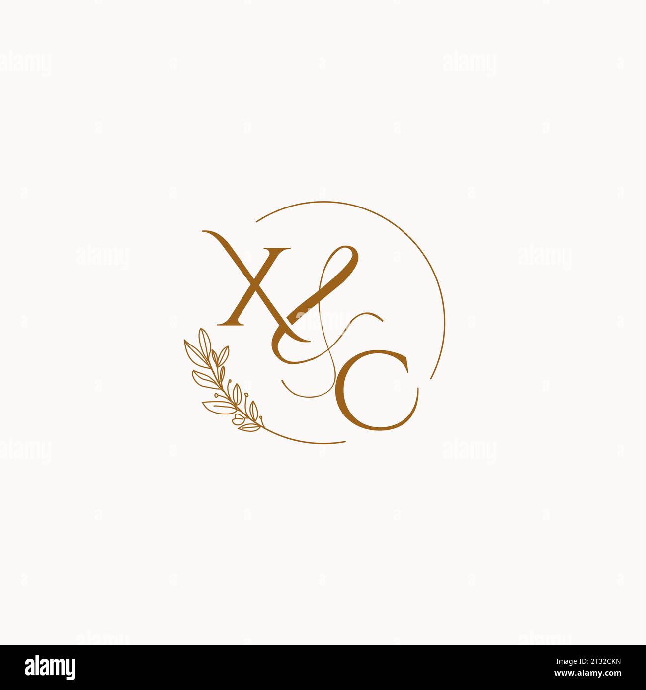 XC initial wedding monogram logo design ideas Stock Vector