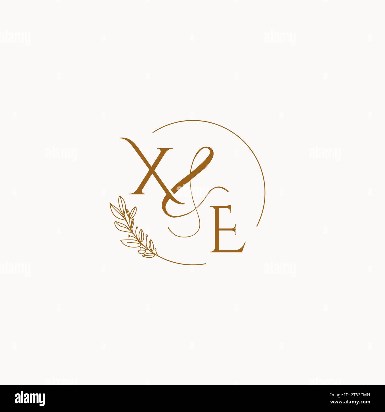 XE initial wedding monogram logo design ideas Stock Vector