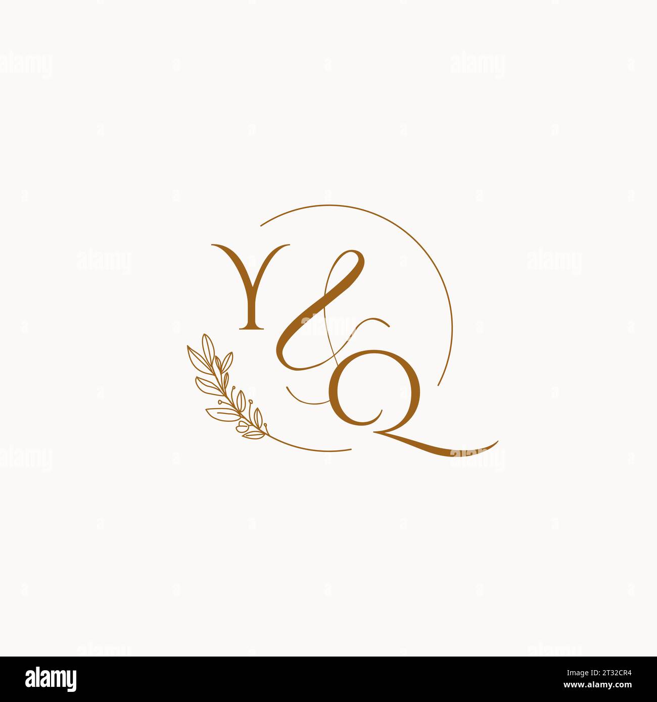 YQ initial wedding monogram logo design ideas Stock Vector