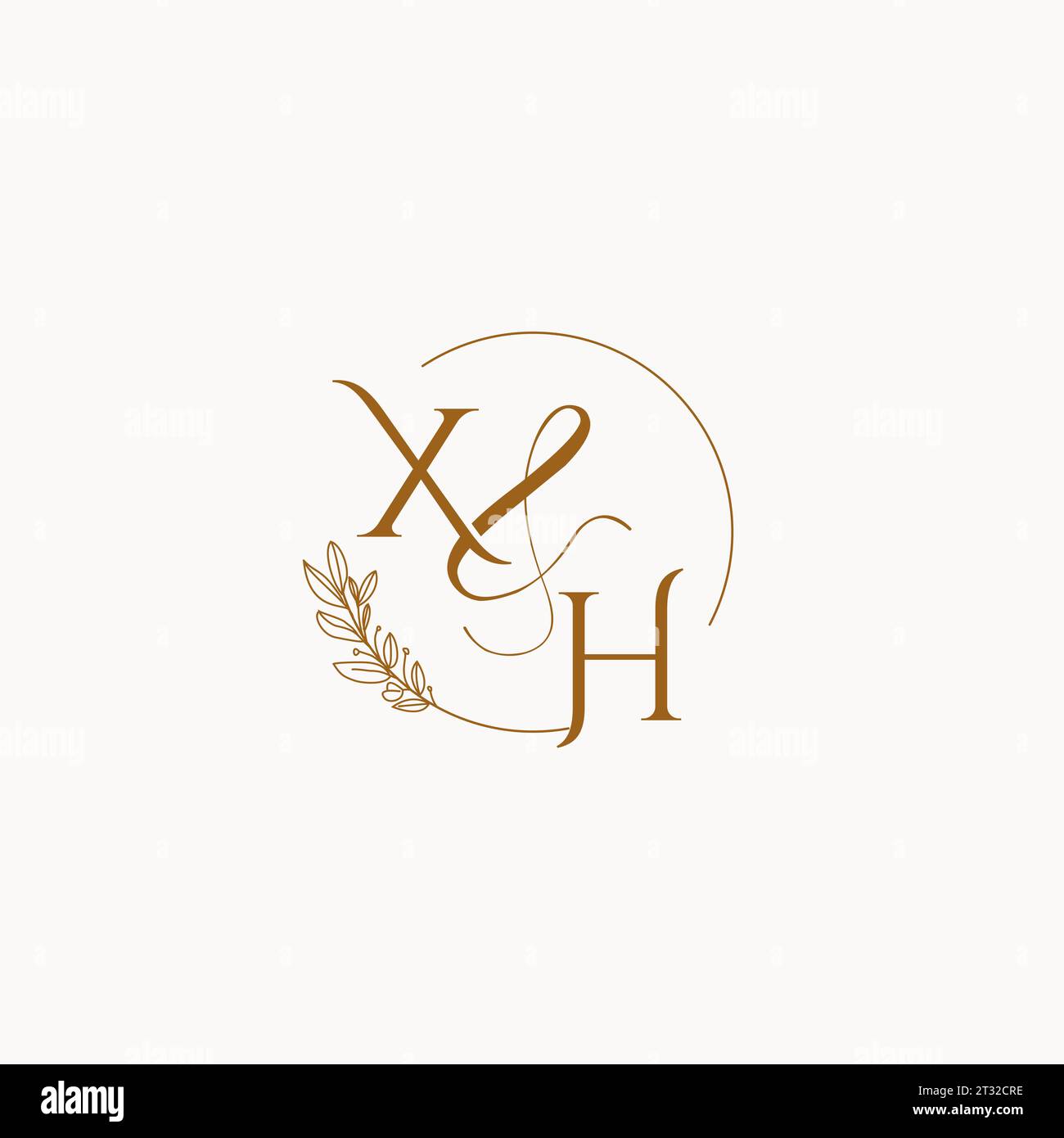XH initial wedding monogram logo design ideas Stock Vector