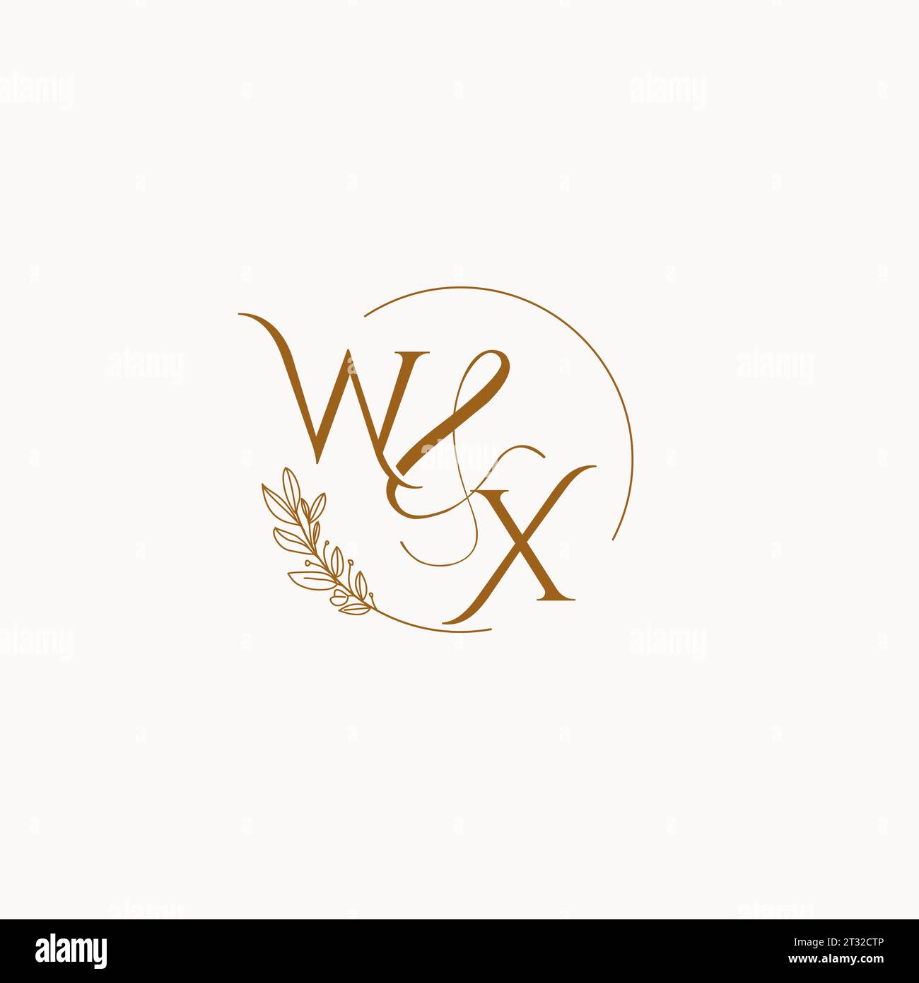 WX initial wedding monogram logo design ideas Stock Vector