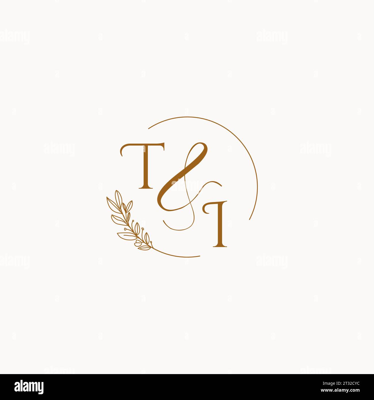 TI initial wedding monogram logo design ideas Stock Vector
