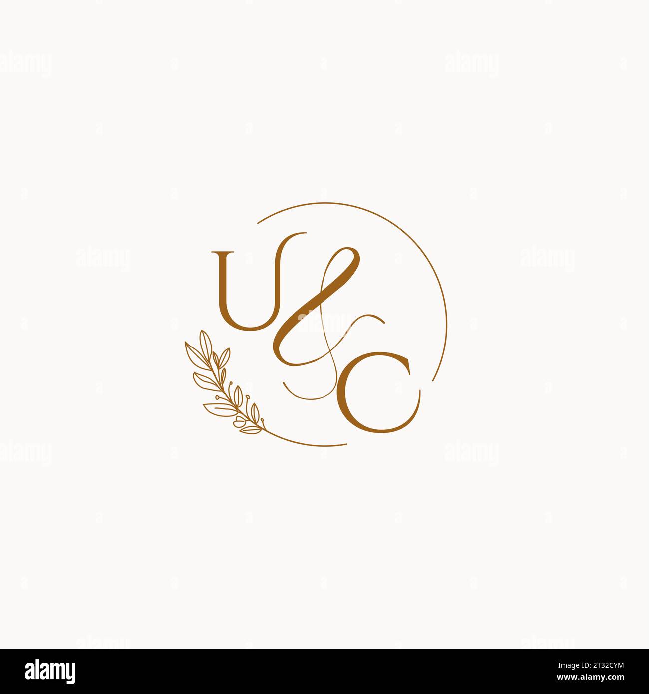 UC initial wedding monogram logo design ideas Stock Vector
