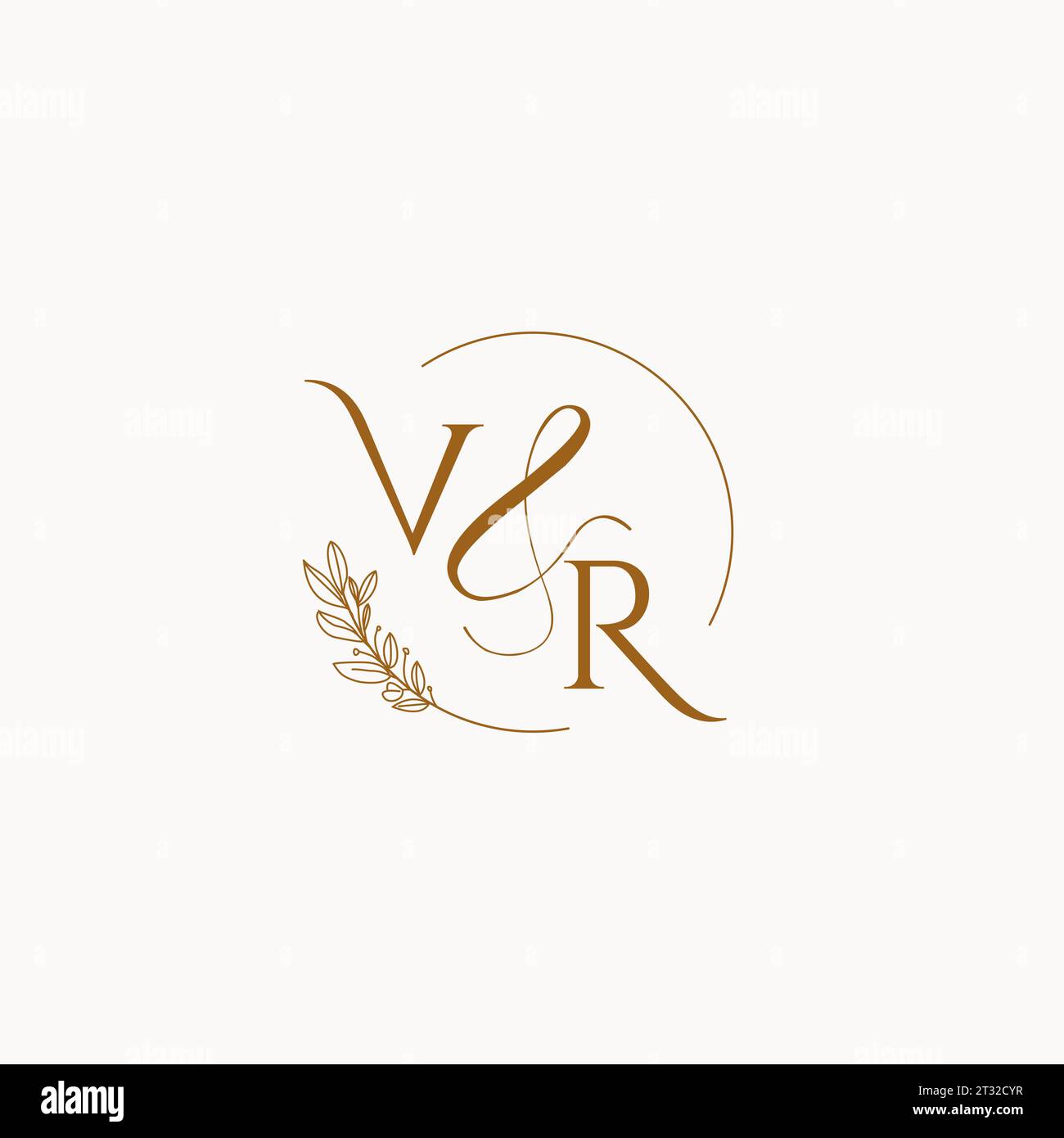 VR initial wedding monogram logo design ideas Stock Vector