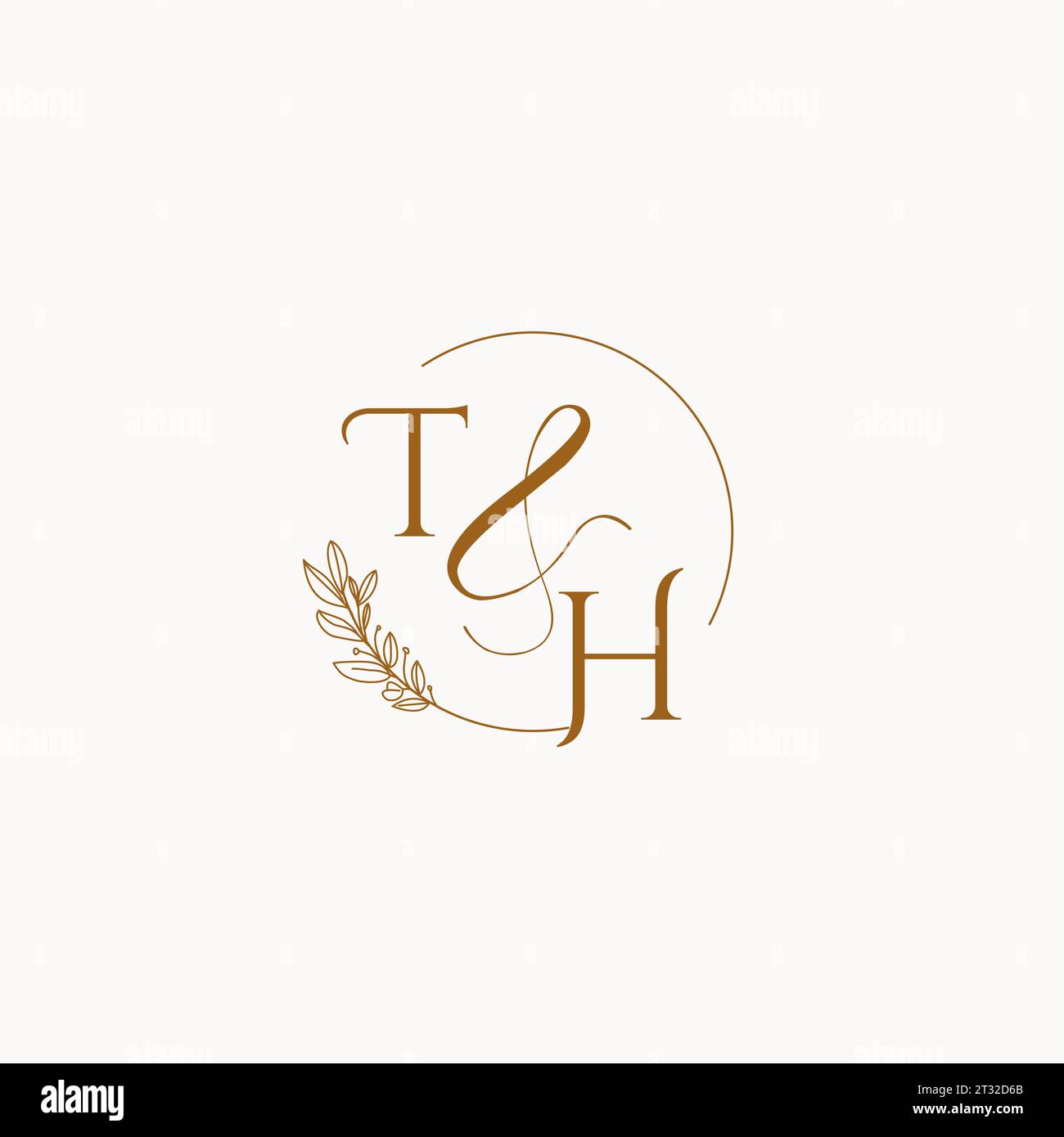 TH initial wedding monogram logo design ideas Stock Vector