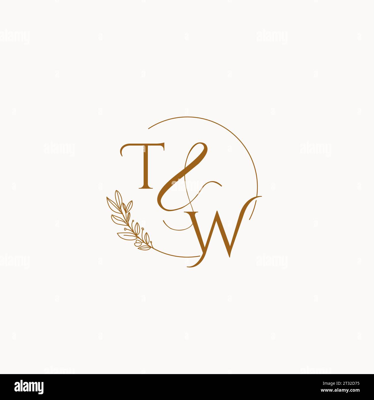 TW initial wedding monogram logo design ideas Stock Vector
