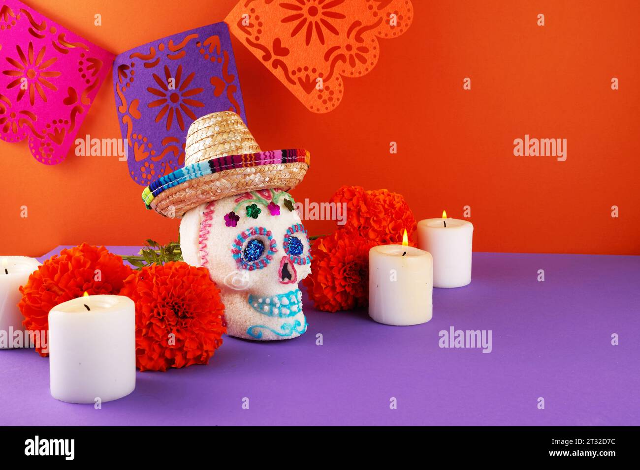 Day of the dead. Dia De Los Muertos celebration background. Sugar Skull ...