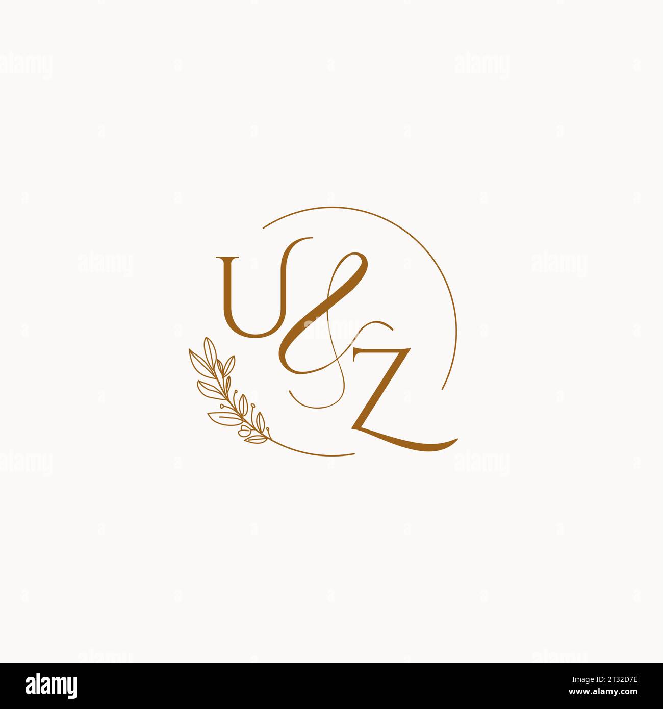 UZ initial wedding monogram logo design ideas Stock Vector