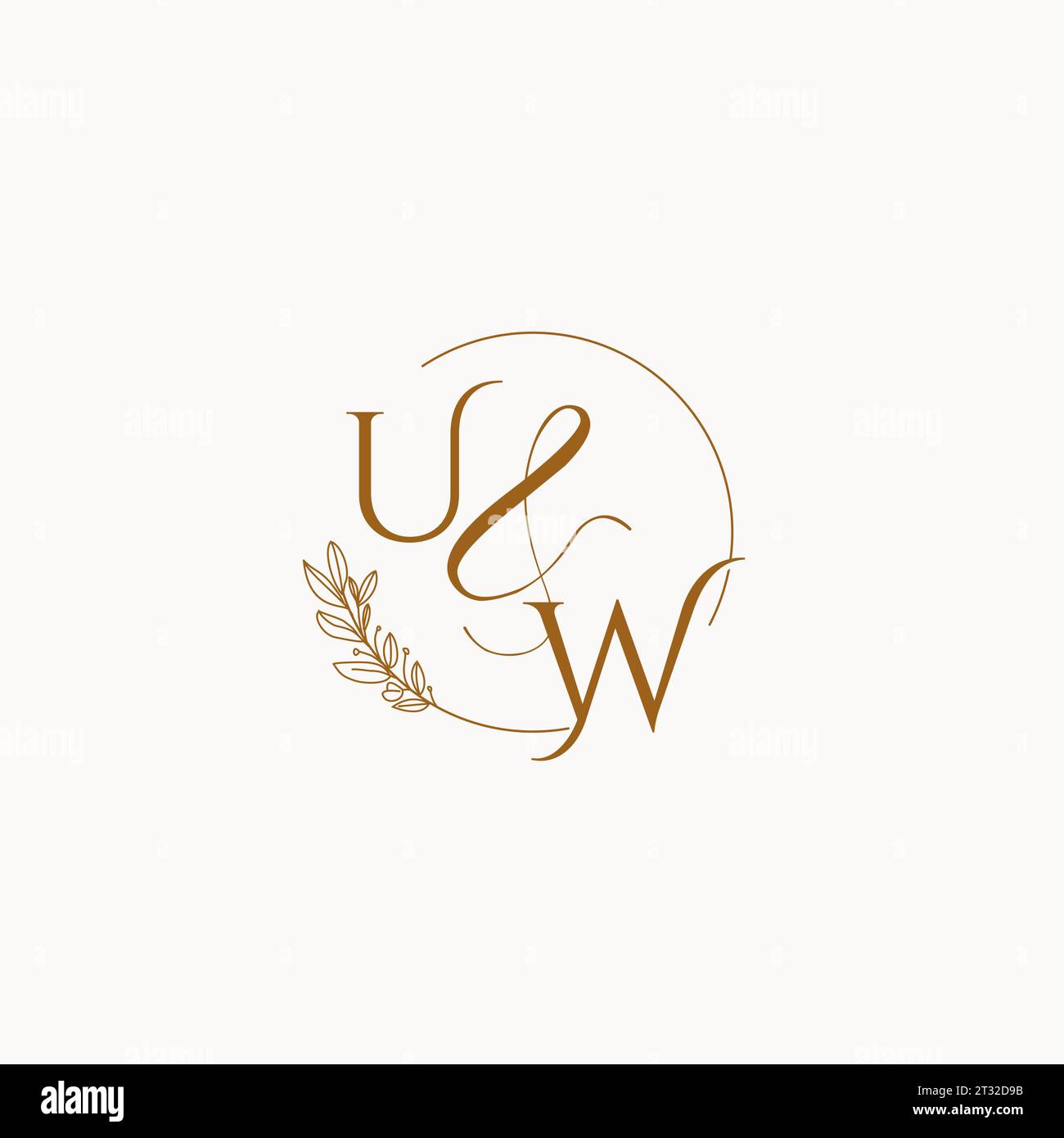 UW initial wedding monogram logo design ideas Stock Vector