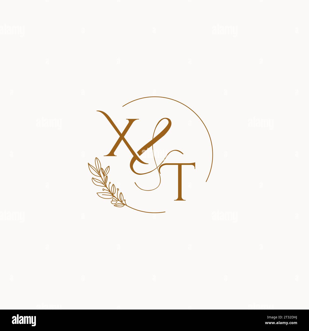 XT initial wedding monogram logo design ideas Stock Vector