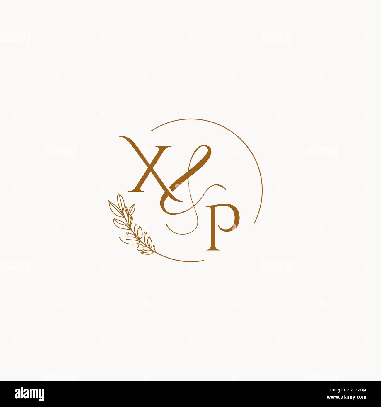 XP initial wedding monogram logo design ideas Stock Vector