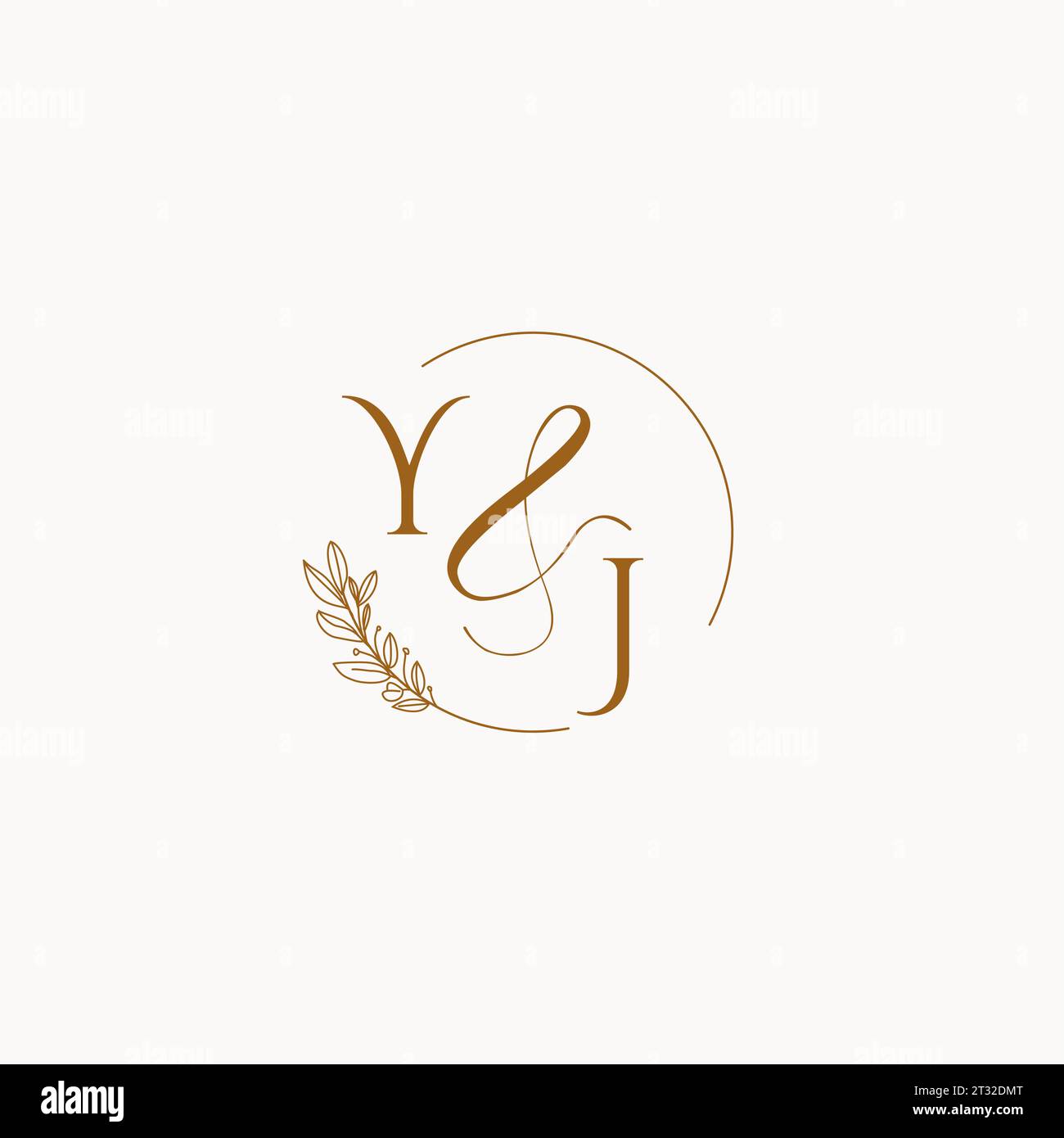 YJ initial wedding monogram logo design ideas Stock Vector