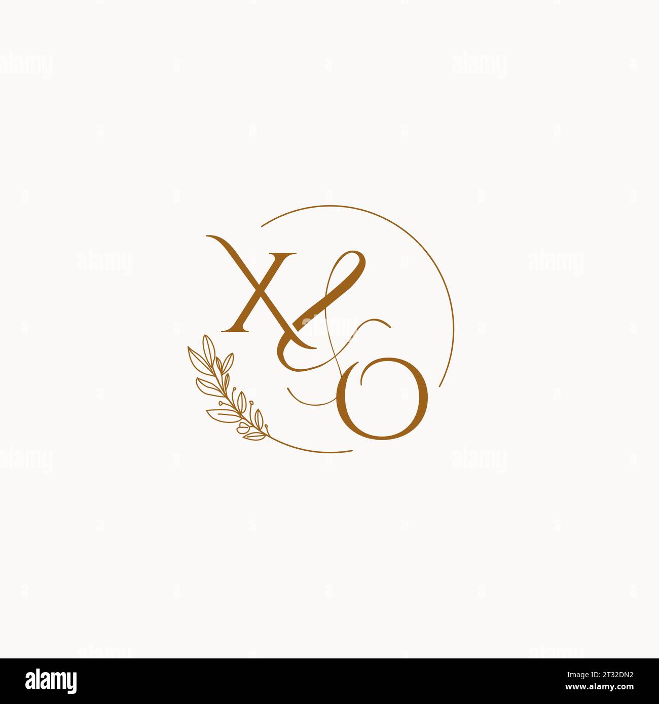XO initial wedding monogram logo design ideas Stock Vector