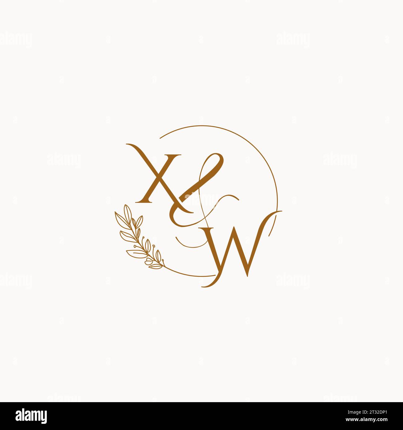 XW initial wedding monogram logo design ideas Stock Vector