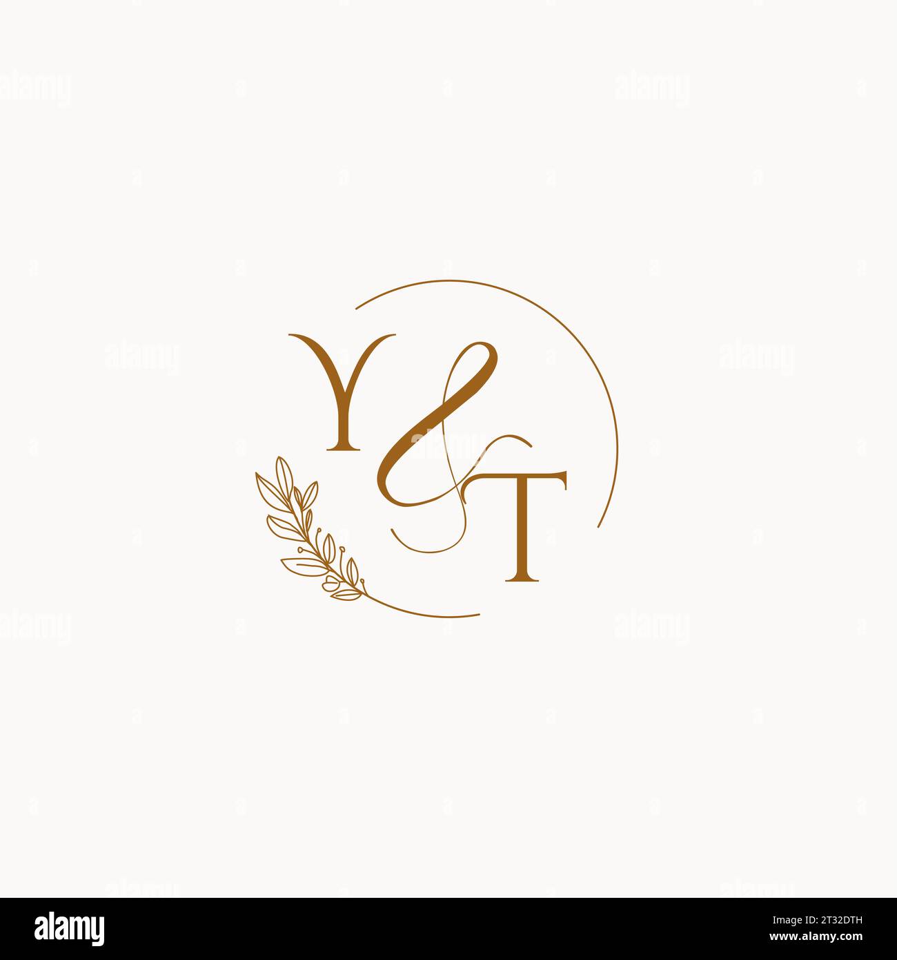 YT initial wedding monogram logo design ideas Stock Vector