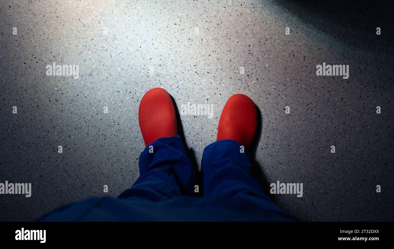 Operating Room Clothes And Surgical Slippers Doctor In Operating Room