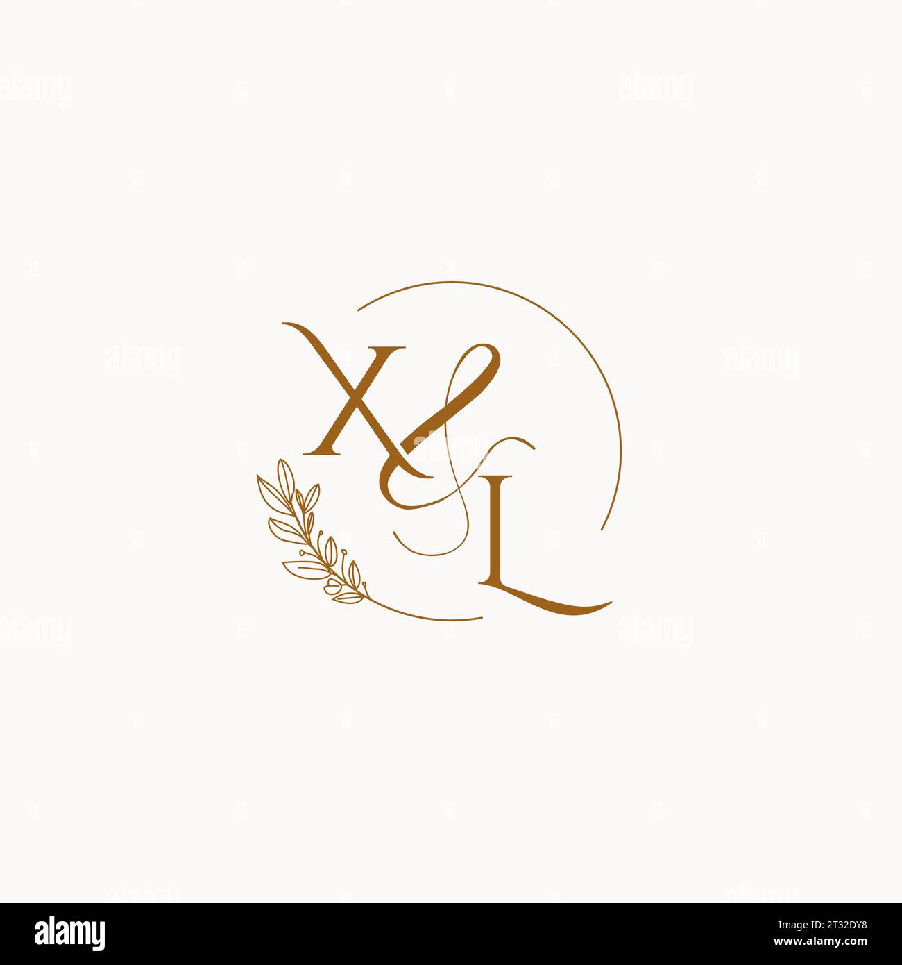 XL initial wedding monogram logo design ideas Stock Vector